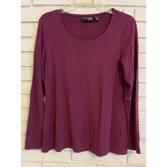 Attitudes by Renee Tops - Attitudes By Renee Como Jersey  Top Womens Size Medium Wine Color‎